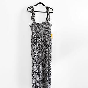 NWT DVF for Target Smocked Tie Strap Neutral Poppy Midi Dress XL